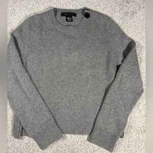 Marc Jacob’s Cashmere Crewneck Sweater Jewel Detail Gray Size small